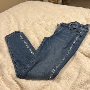 EXPRESS | studded ankle mid rise legging jean size 2 EUC